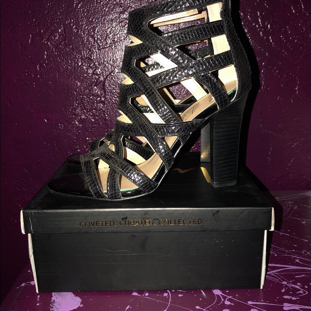 Marc Fisher black strappy heels